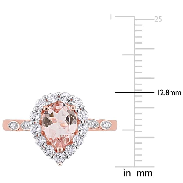 Gemstone Classics&#8482; 10kt. Rose Gold Teardrop Halo Ring