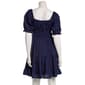 Juniors Jolt Puff Sleeve Ruch Waist Gauze A-Line Dress - image 3