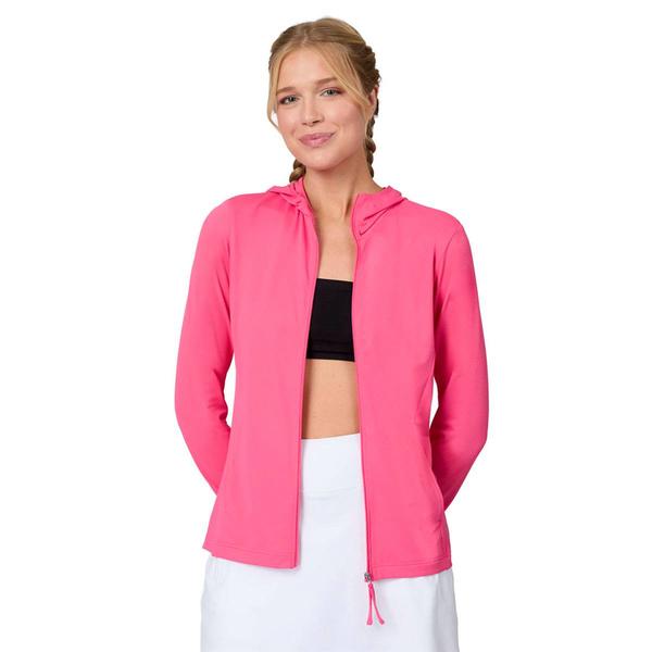 Womens Free Country Sunfree Full Zip Solid Sun Shirt