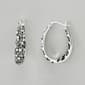 Silver Plated Inside Out Black & White Crystal Hoop Earrings - image 1