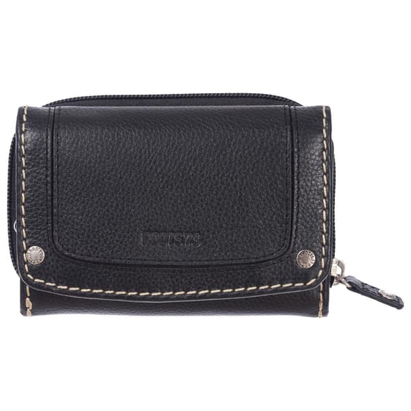 Womens Roots 73 Genuine Leather Clutch Trifold Wallet