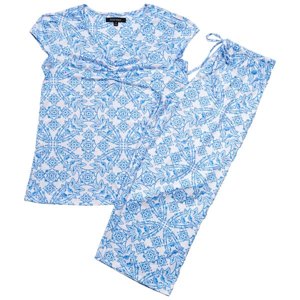 Womens Ellen Tracy Short Sleeve Capri Pajama Set