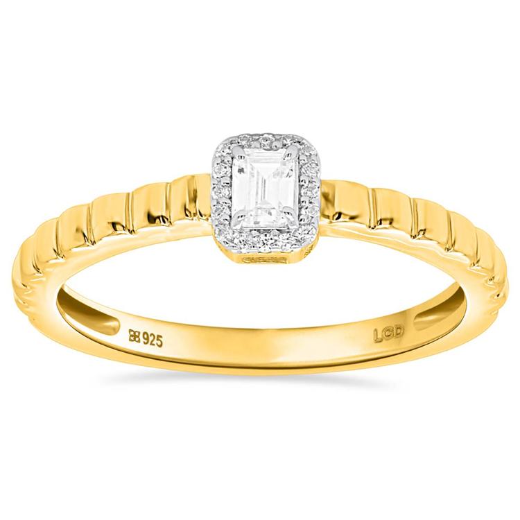 Nova Star(R) 1/5ctw. Emerald & Round Lab Grown Diamond Promise Ring