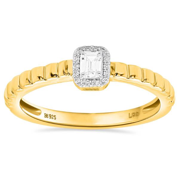 Nova Star(R) 1/5ctw. Emerald & Round Lab Grown Diamond Promise Ring - image 