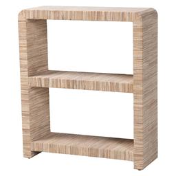 bali & pari Lucy Bohemian Woven Grasscloth Bookshelf