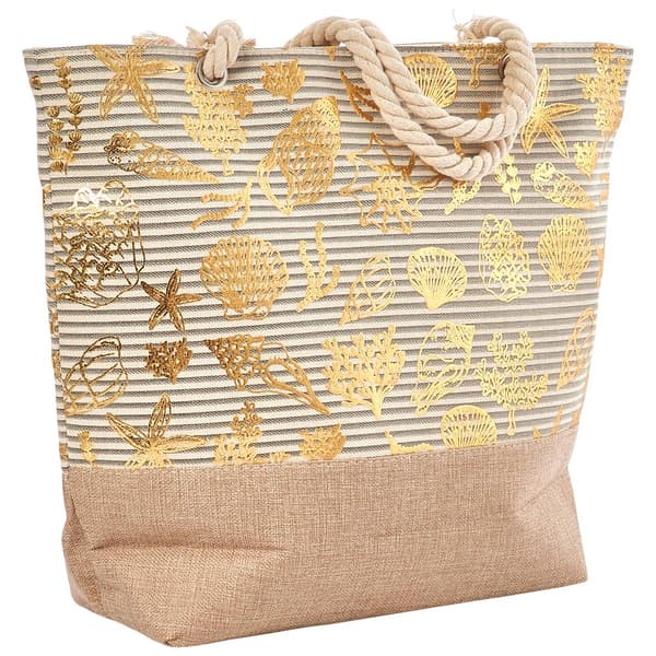 Renshun Metallic Shells Beach Tote
