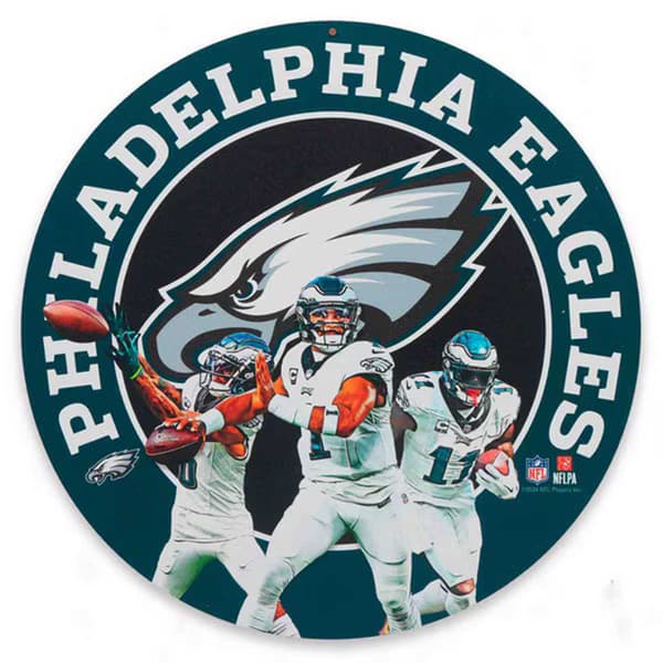 Open Road Eagles Team Brushed Aluminum Round Sign