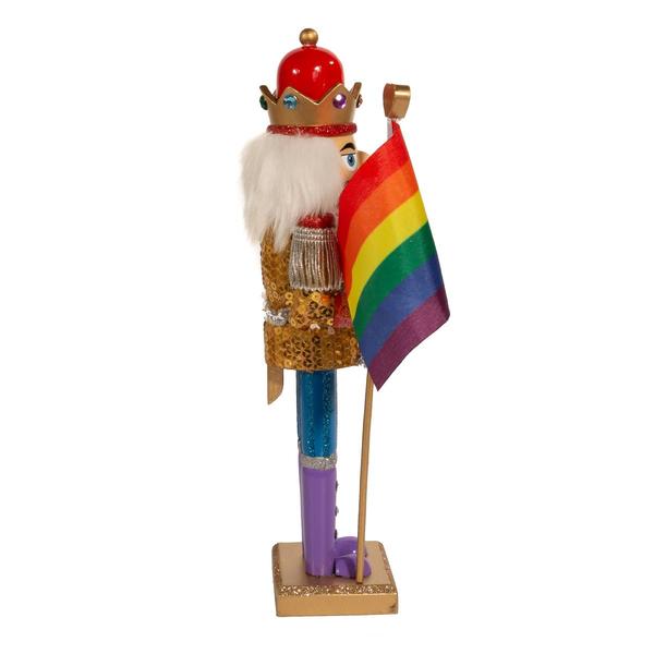 Kurt S. Adler 12in. Wooden Rainbow Pride Nutcracker