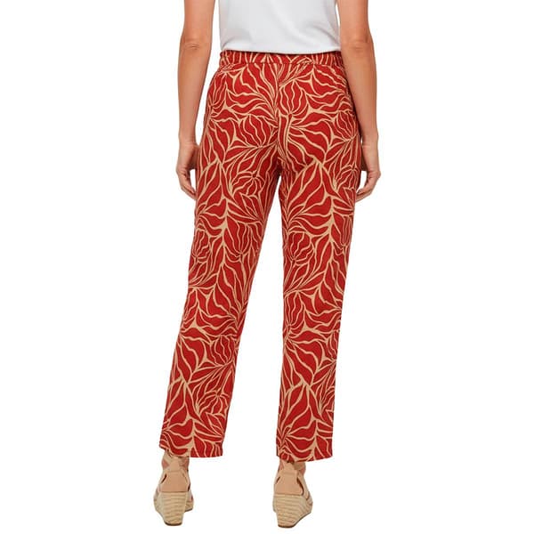 Womens Chloe & Jasmine Abstract Leaf Tassel Tie Front Pants