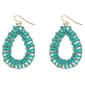 Ashley Cooper(tm) Gold-Tone Turquoise Seed Bead Earrings - image 1