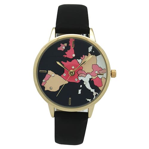 Womens Olivia Pratt European Map Watch -16624BLACK - image 