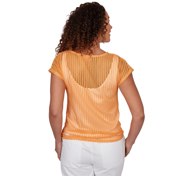 Petite Hearts of Palm Fun in the Sun Textured Knit Blouse