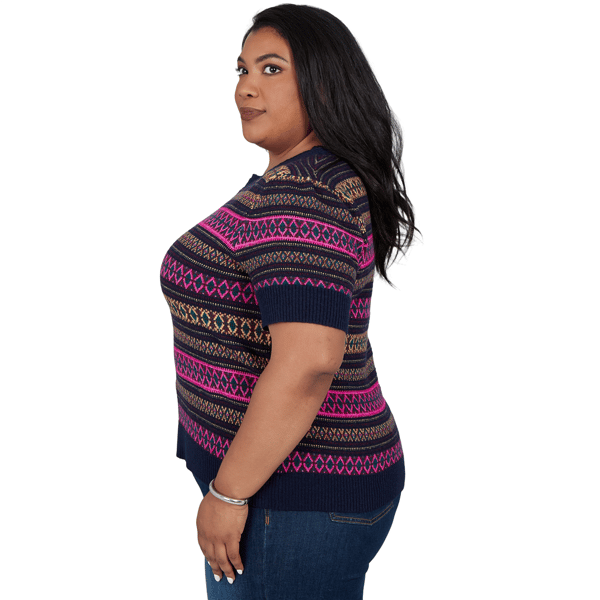 Plus Size Ruby Rd. English Countryside Mixed Fair Isle Sweater