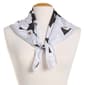 Womens Renshun Black & White Floral Silky Square Scarf - image 1