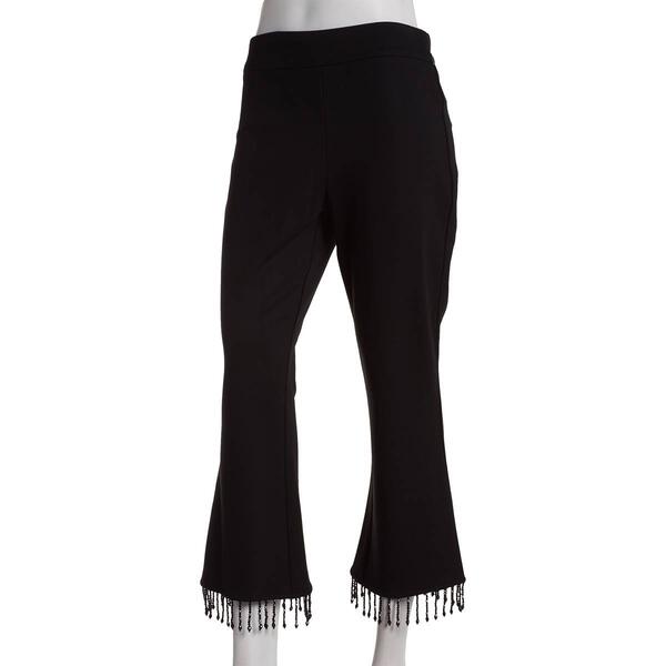 Womens Nanette Lepore Bead Fringe Trim Cropped Ponte Pant - image 