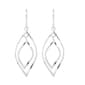 Silver Plate Marquise Shaped Dangle Earrings - image 1