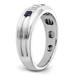 Mens Gentlemen’s Classics™ 14kt. White Gold Sapphire Satin Ring