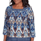 Womens Alfred Dunner Summer Solstice Ikat Diamond Border Top - image 5