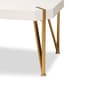 Baxton Studio Kassa Brushed Gold Metal & White Wood Coffee Table - image 5