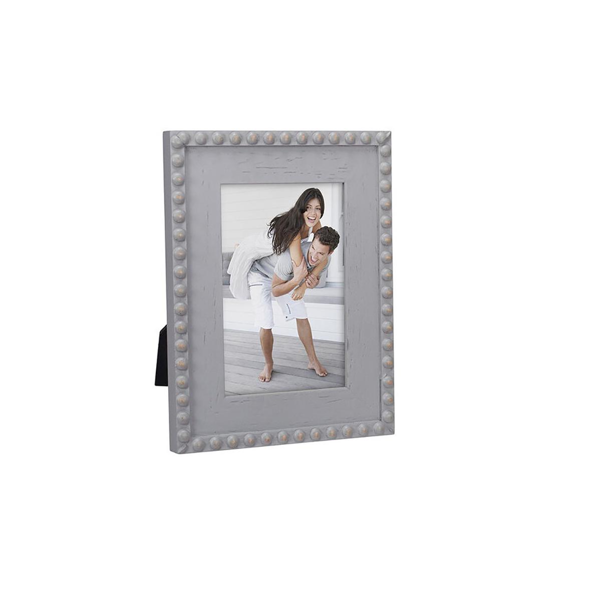 Malden Grey Bead with Wood Mat Frame - 4x6
