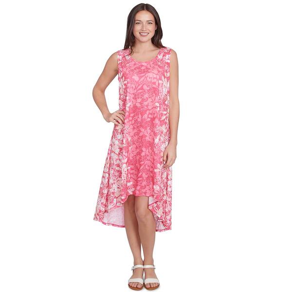 Petite Ruby Rd. Sleeveless Floral High Low Dress - image 