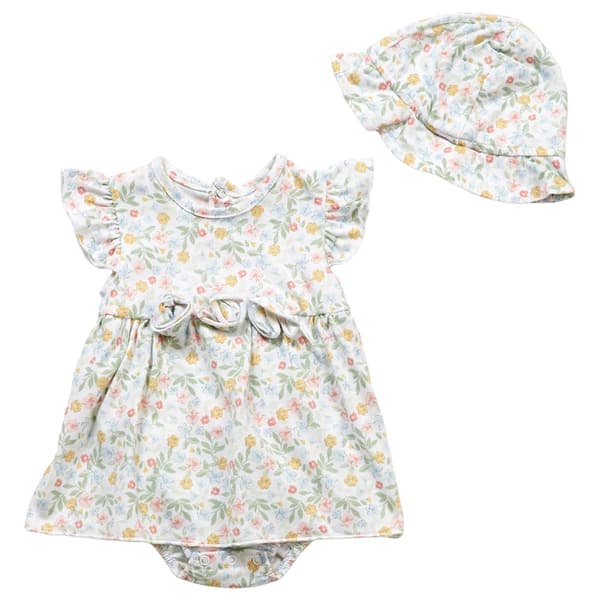 Baby Girl (NB-9M) Rene Rofe Floral Sundress W/ Sunhat - image 