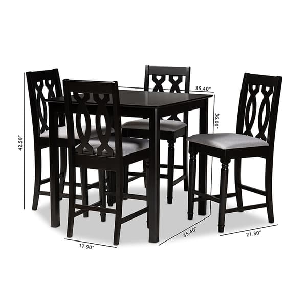 Baxton Studio Darcie 5-Piece Wood Pub Set