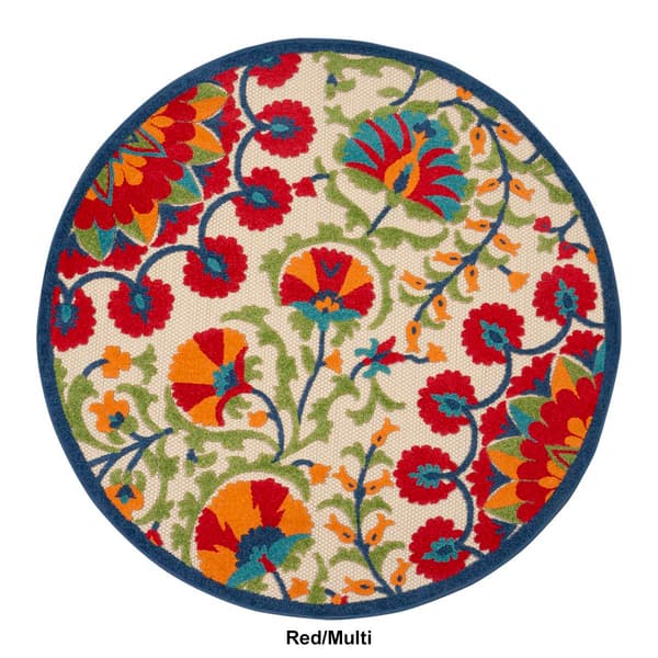 Nourison Aloha Bloom Vines Transitional Round Rug
