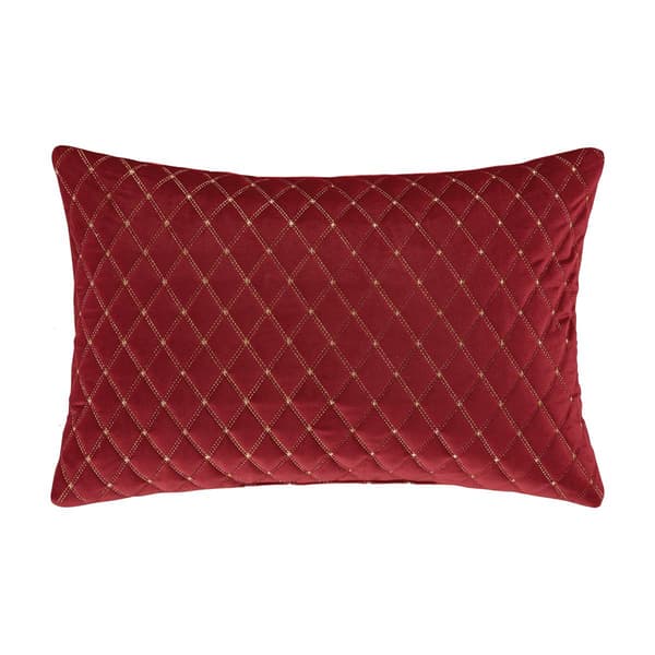 J. Queen New York Grandeur Crimson Quilted Decorative Pillow