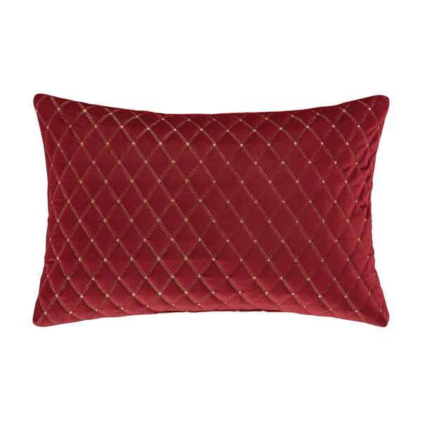 J. Queen New York Grandeur Crimson Quilted Decorative Pillow - image 