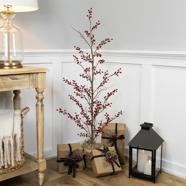 Northlight 4ft. Potted Berry Artificial Christmas Twig Tree