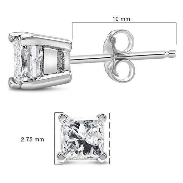 Haus of Brilliance 1/4ctw. Lab Grown Diamond Square Stud Earrings