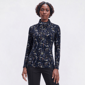 Petite Hasting & Smith 1/2 Zip Floral Leaf Mock Neck Tee - image 1