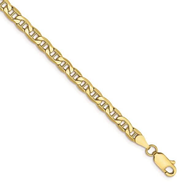 Mens Gold Classics(tm)10kt. Semi-Solid Anchor 4.1mm Chain Bracelet - image 