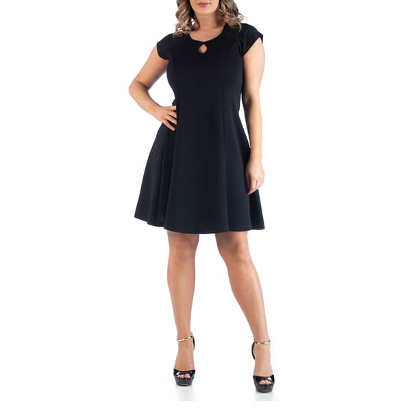 Plus Size 24/7 Comfort Apparel Keyhole Neck Dress - image 