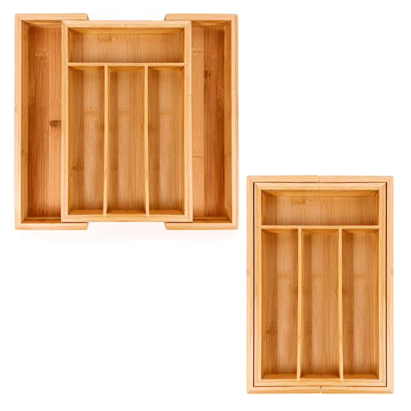 BergHOFF Bamboo 6-Slot Expanding Flatware Organizer - Set of 2