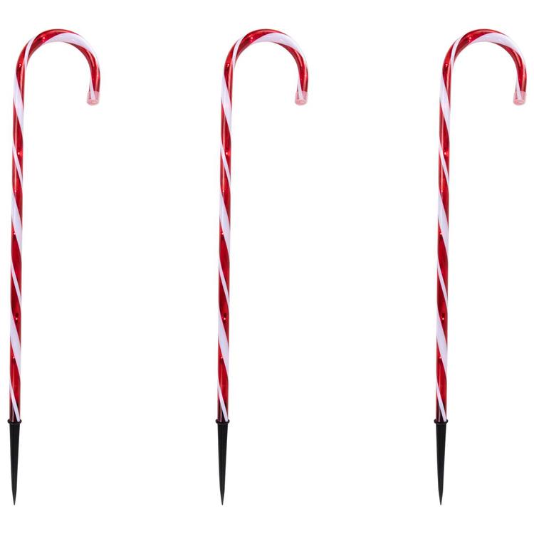 Northlight Seasonal 3pc. White/Red Candy Cane Pathway Markers