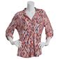 Womens Emily Daniels 3/4 Sleeve Button Down Abstract Blouse - image 1