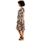 Womens Tiffany & Grey Short Sleeve Floral A-Line Dress-Black/Rust - image 3