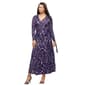 Women 24/7 Comfort Apparel Purple Collared Wrap Maxi Dress - image 3