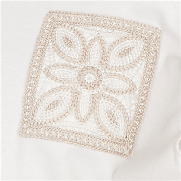 Womens Alfred Dunner Natural Wonder Crochet Pocket Tee