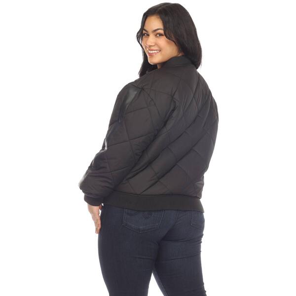 Plus Size White Mark Lightweight Diamond Quilted Puffer Jacket