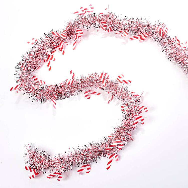 White Garland w/ Candy Cane Icons