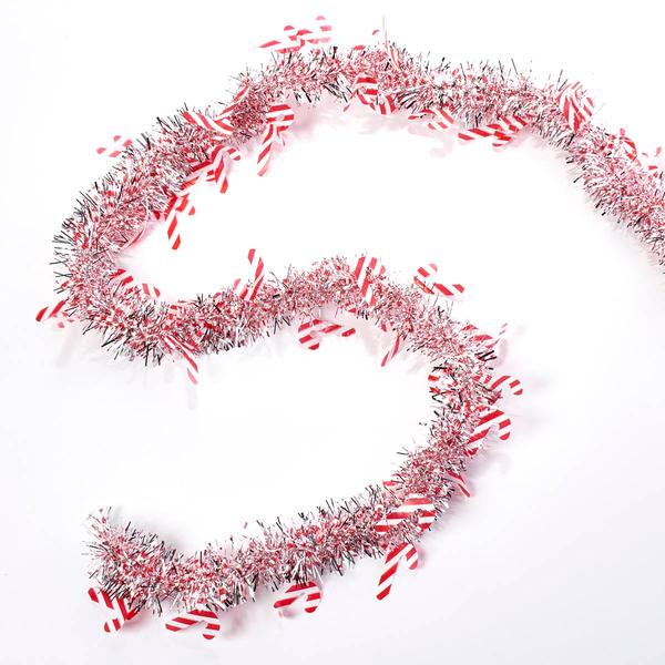 White Garland w/ Candy Cane Icons - image 