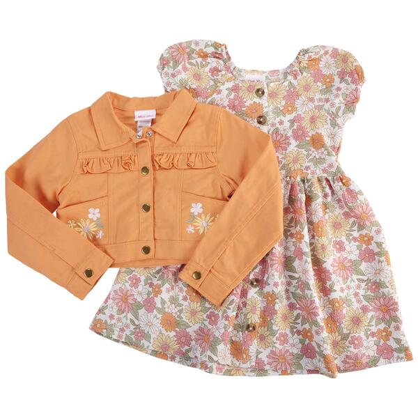 Girls &#40;4-6x&#41; Little Lass&#40;R&#41; Embroidered Crop Jacket w/ Dress - image 