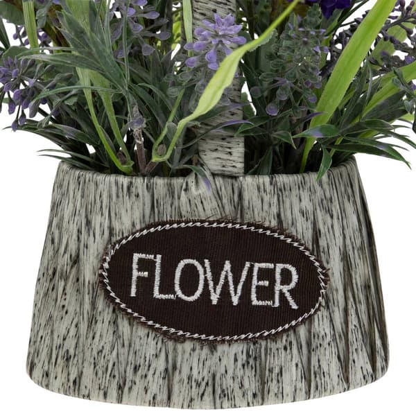 Northlight Seasonal Artificial Lavender Bouquet in Spring Basket