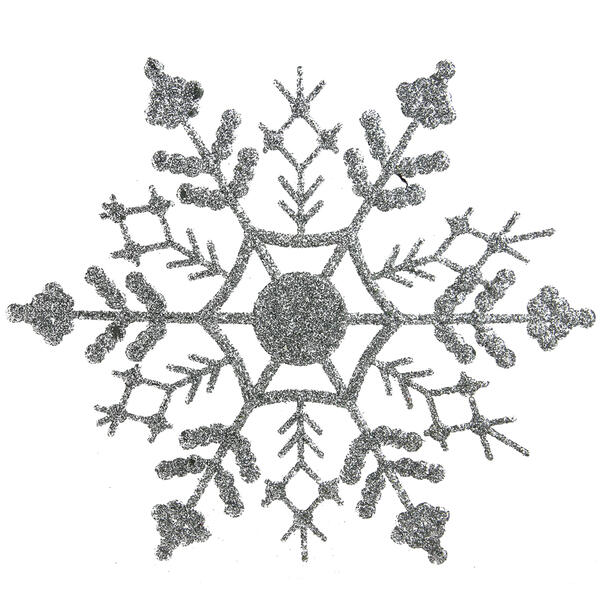 Northlight Seasonal 24ct. Silver Glitter Snowflake Ornaments - image 