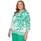 Plus Size Alfred Dunner Resort Living V Neck Artisan Leaf Blouse - image 3
