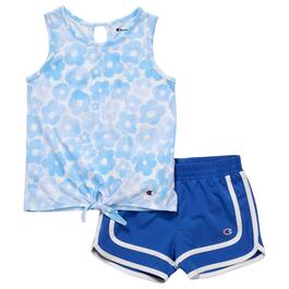 Girls &#40;4-6x&#41; Champion&#40;R&#41; Floral Tie Front Tank & Woven Shorts Set