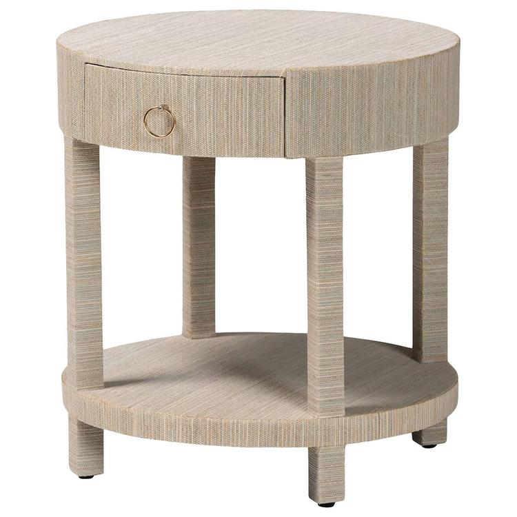 bali & pari Sadia Bohemian Woven Natural Grasscloth Nightstand
